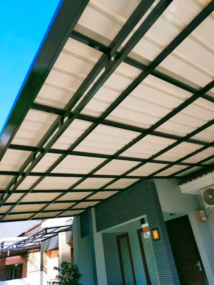 kanopi alderon RS rangka besi hollow galvanis