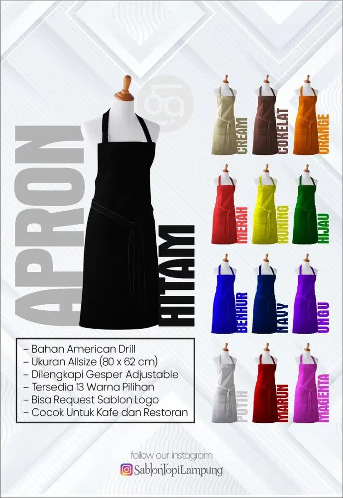 Apron Celemek Custom Sablon