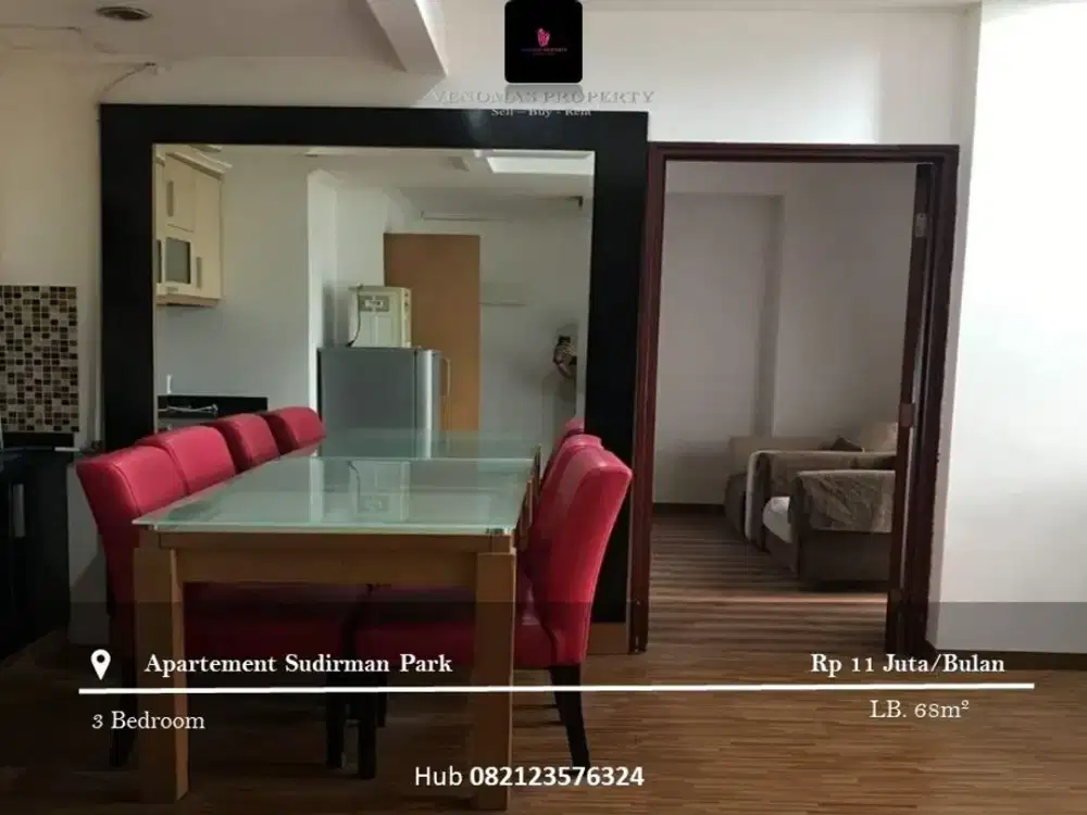 Disewakan Apartement Sudirman Park High Floor 3BR Full Furnished