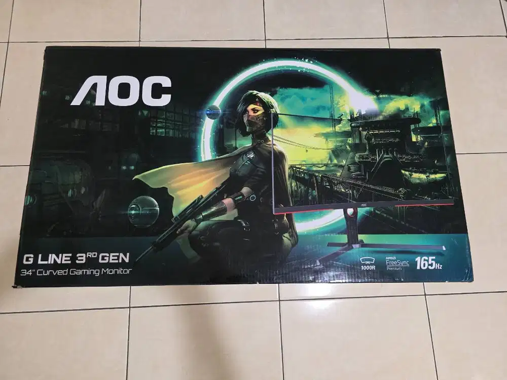 Gaming Curved Monitor Ultrawide 34 AOC CU34GS 1000R WQHD 165Hz 1ms