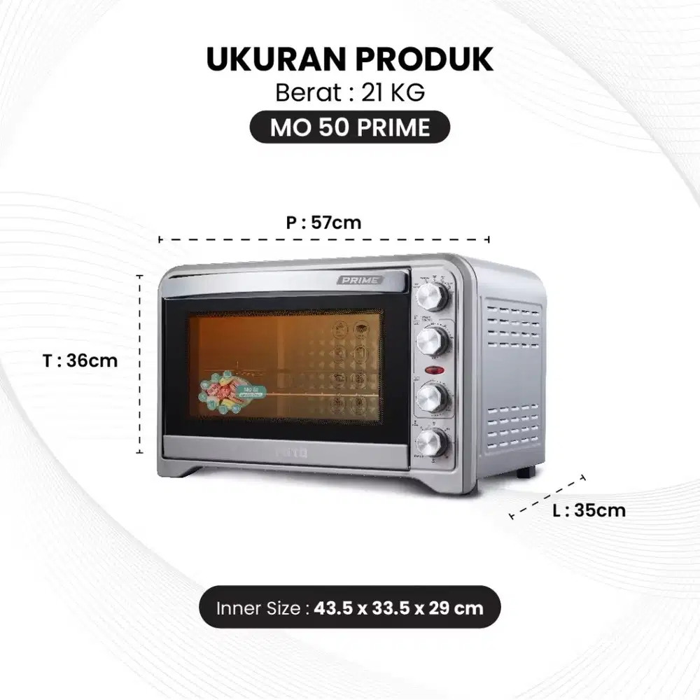 MITO ELECTRIC OVEN + AIR FRYER MO50 PRIME 50L