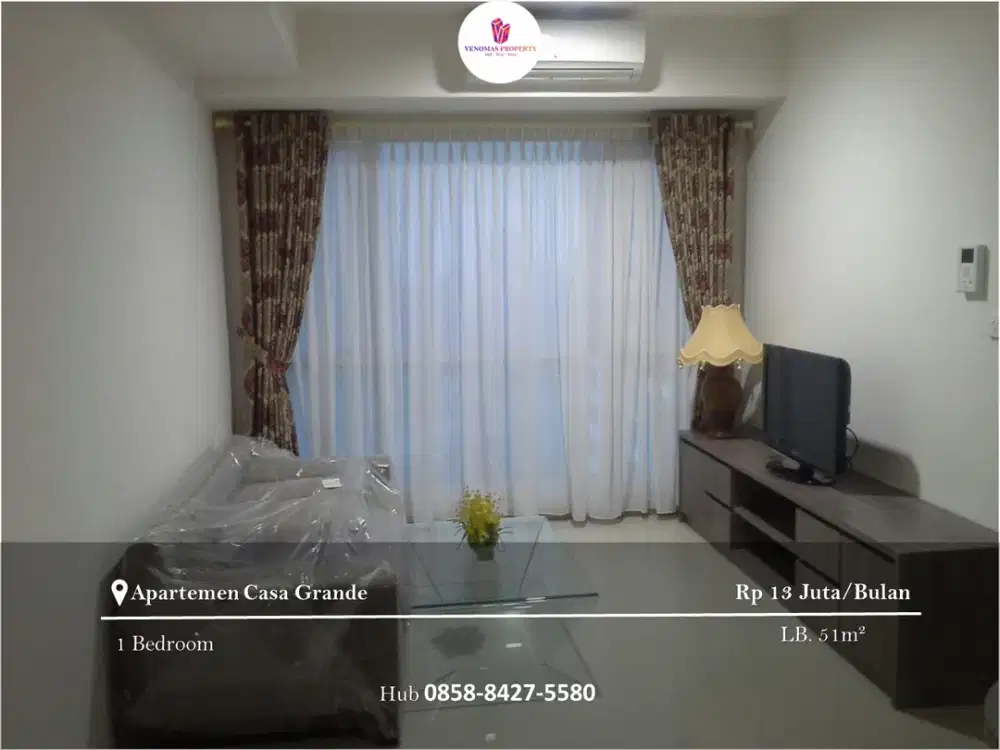 Disewakan Apartement Casa Grande 1 Bedroom Full Furnished High Floor