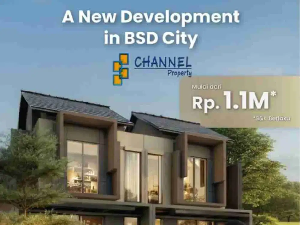 Jual Rumah Cluster Baru Harga Mulai dari 1,1 M-an Lokasi strategis BSD Tangsel