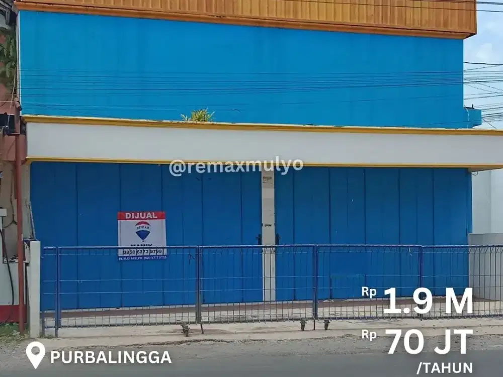 Dijual dan Disewakan Ruko Posisi Hook Tengah Kota Purbalingga