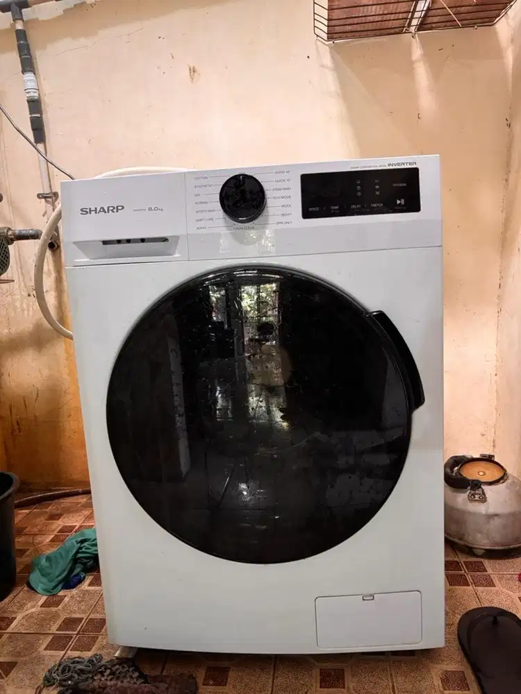 Mesin Cuci Sharp ES-FL1480MWX 8kg – Kondisi Mulus, Pemakaian