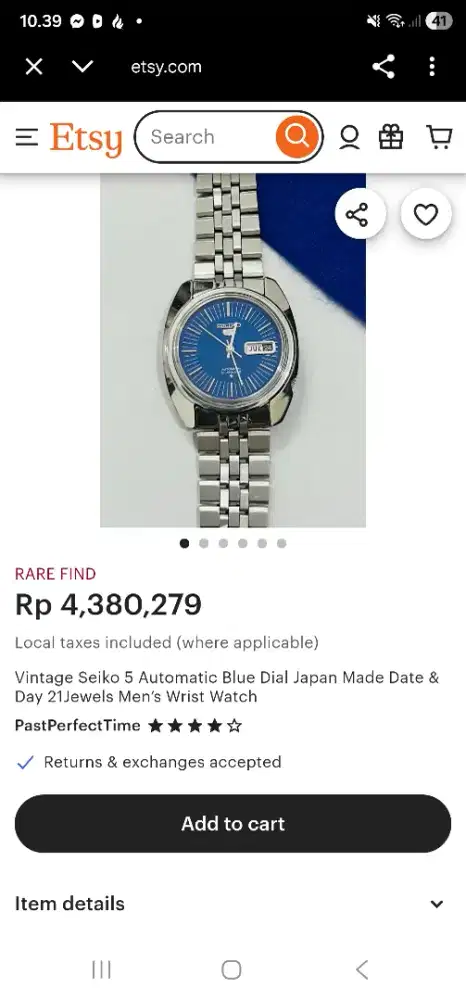 Vintage Seiko 5 Autometic Blue Dial