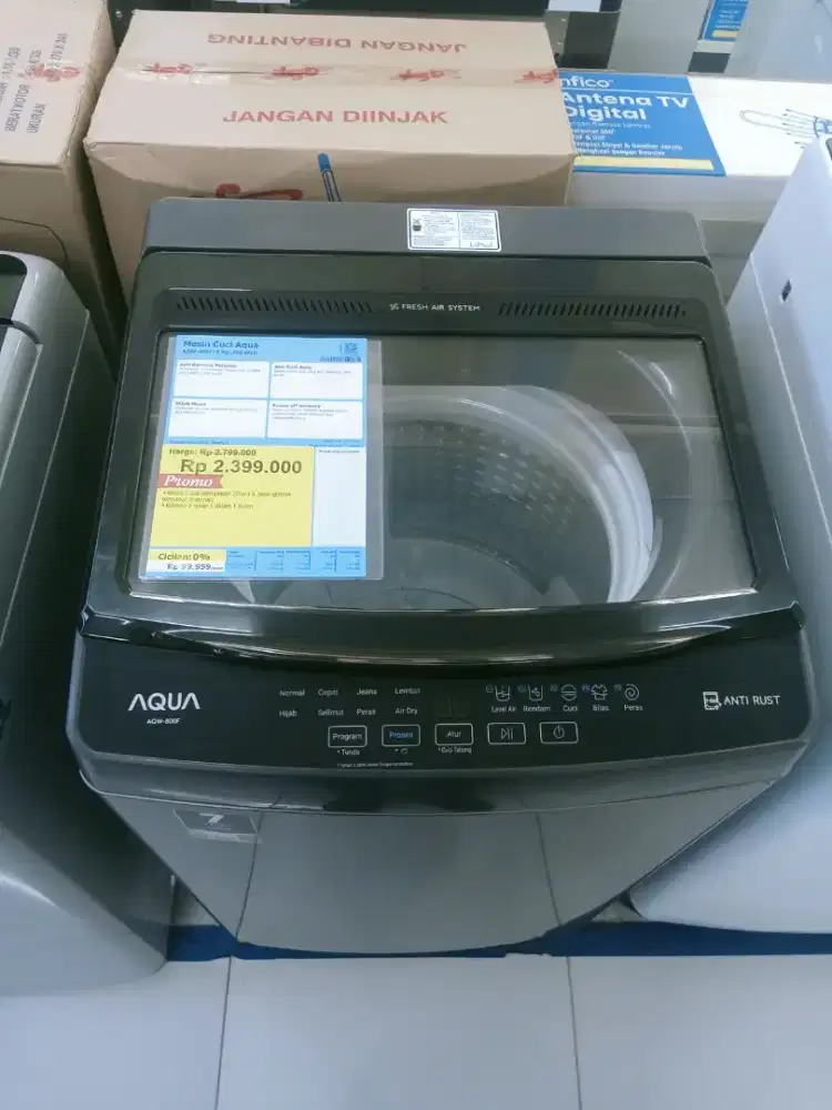 Promo Cicilan 0% Mesin Cuci Top Loading Aqua