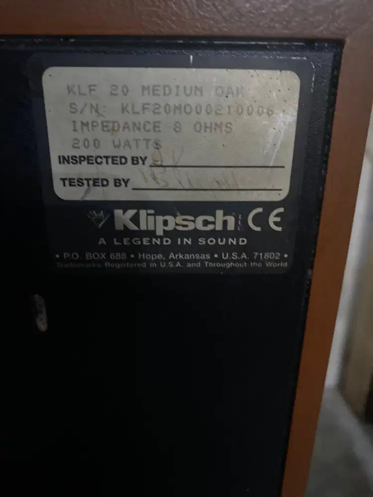 klipsch KLF 20 mahogani