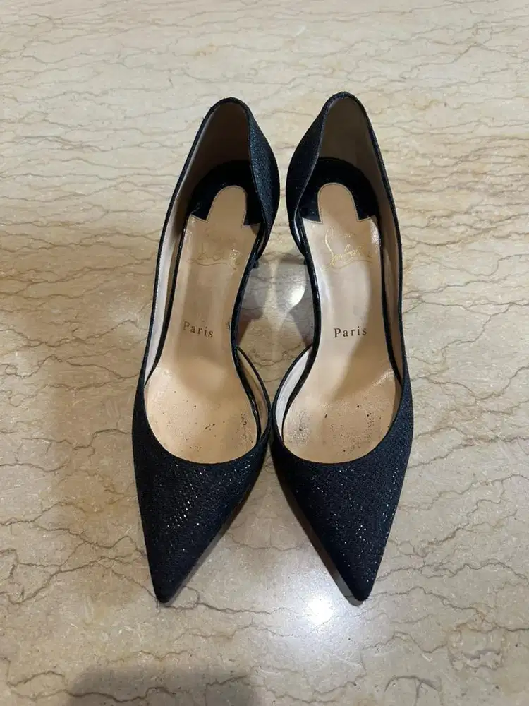 Preloved Christian Louboutin Iriza 70mm Glitter Tisse Pumps