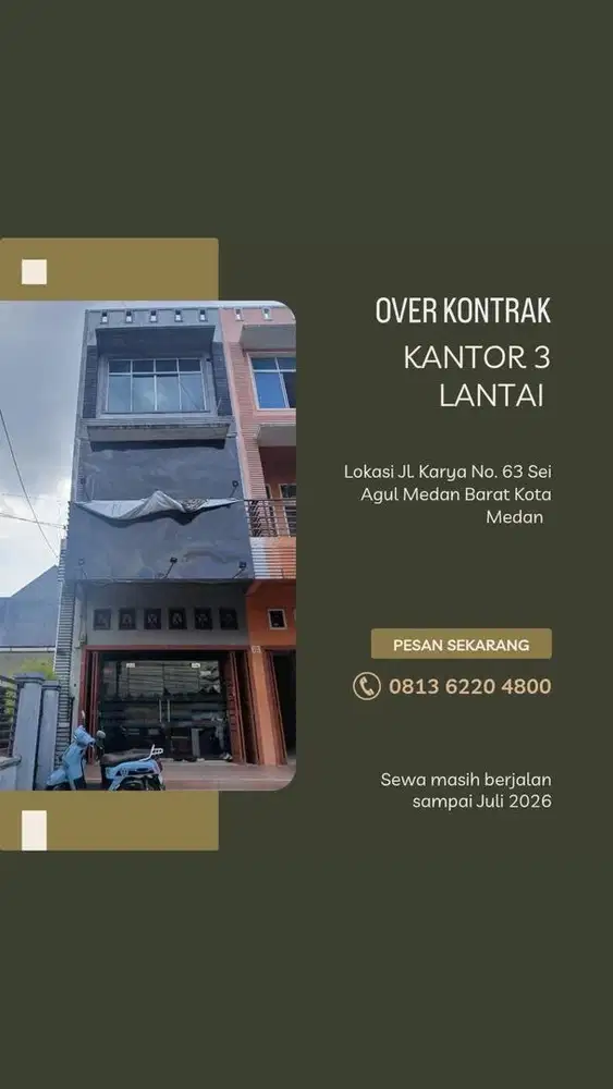 Over kontrak ruko 3 lantai