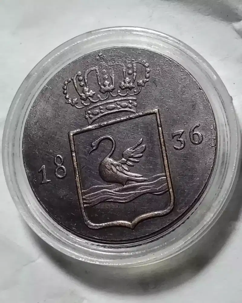 Koin LANGKA 1836 SWAN DUIT ERA WILLEM NEDERLAND INDIE