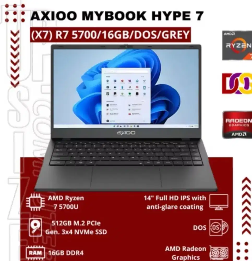 Laptop axioo hype R7 5700