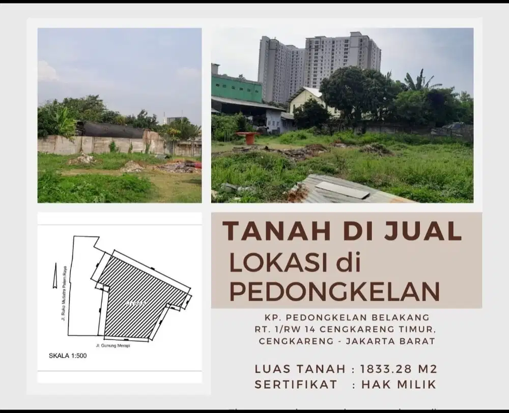 dijual segera murah  , cengkareng timur , jakarta barat ,tanah luas