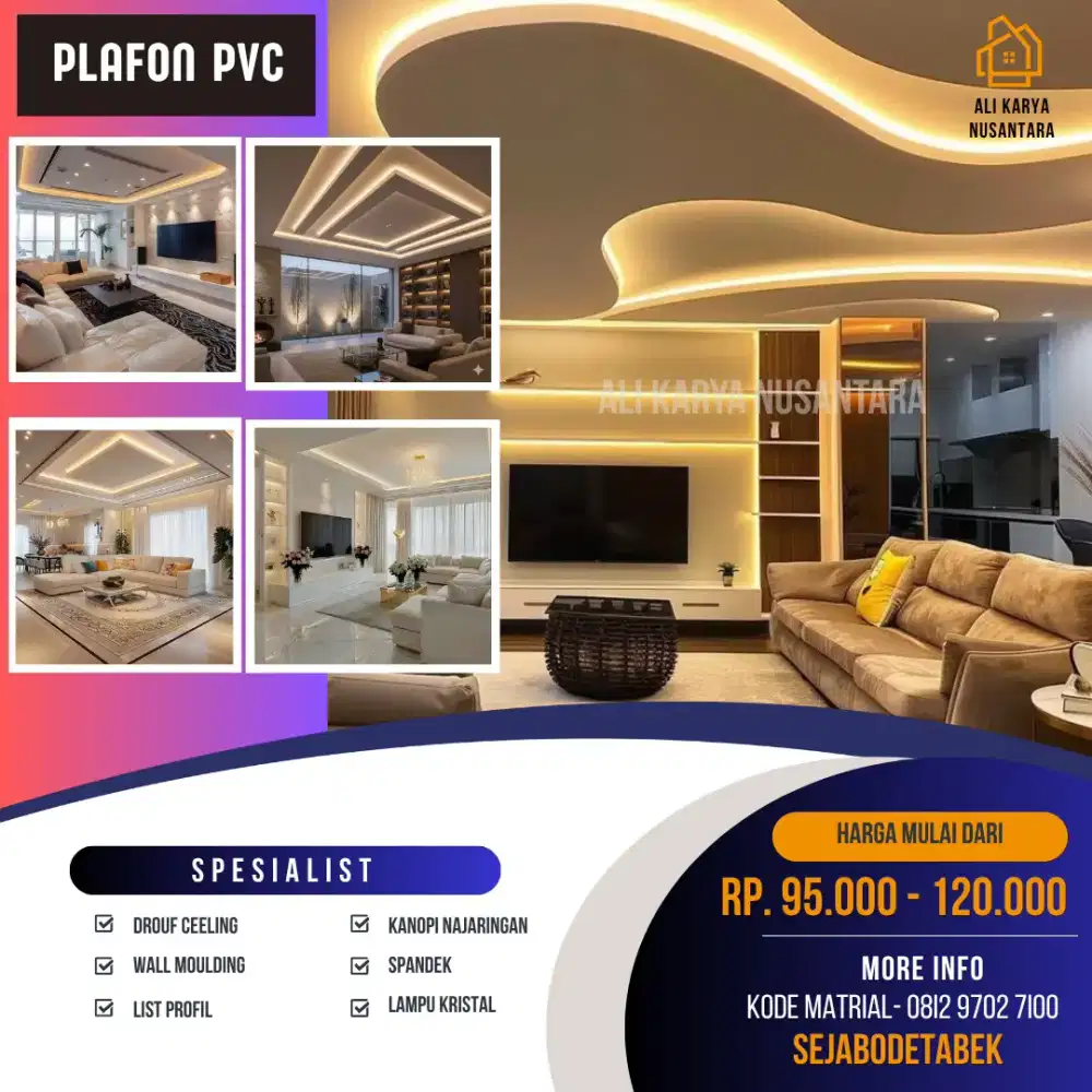 Promo Spesial! Jasa Pasang Plafon PVC Borongan Termurah