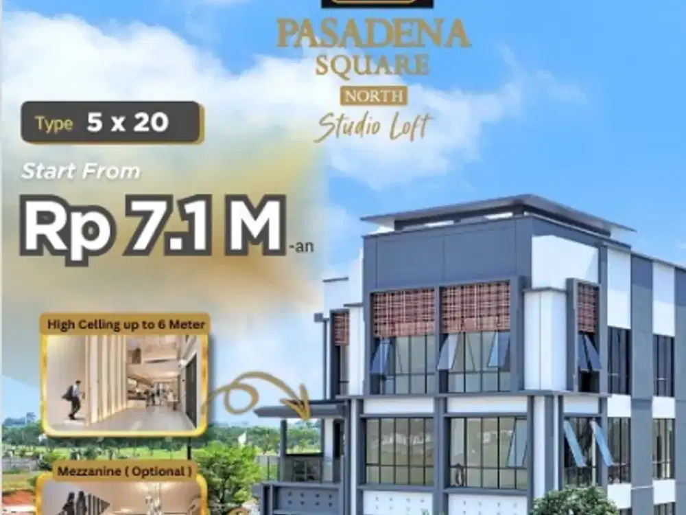 PASADENA NORTH STUDIO Ruko Terbaru Lengkap LIFT, MEZZANINE Super Cash