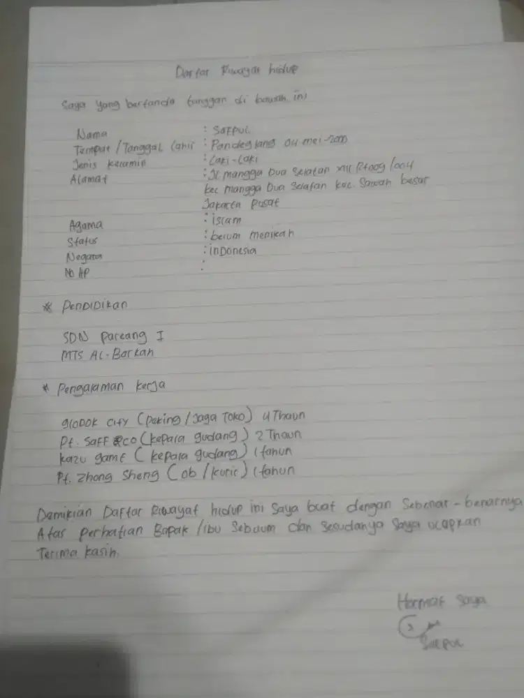 carii pekerjan apa saja