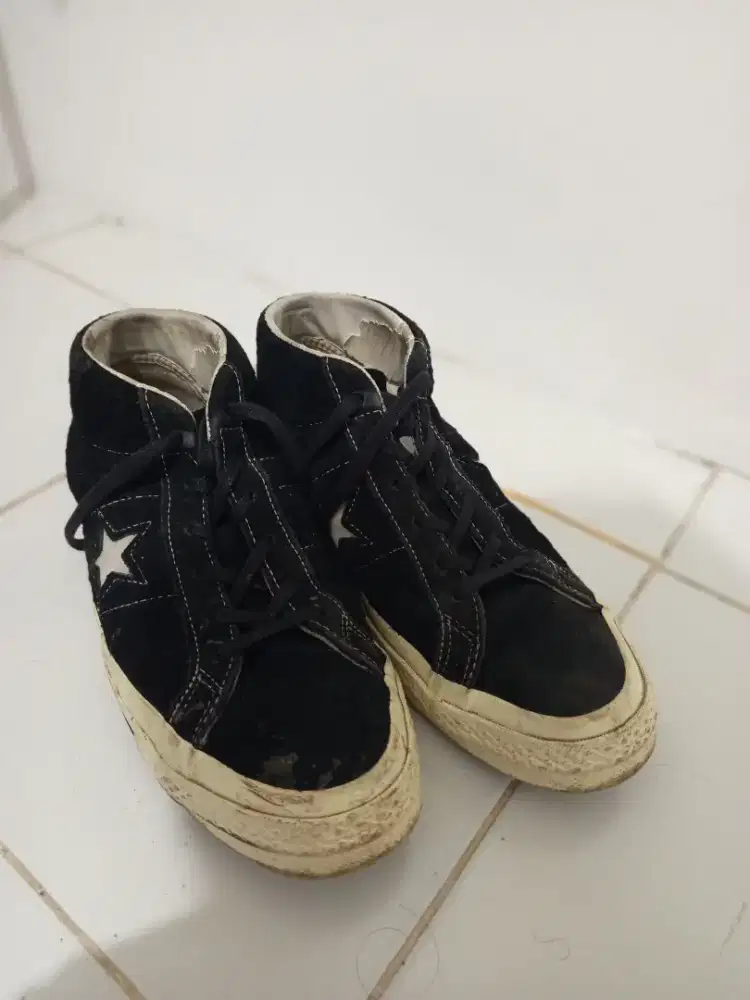 Sepatu Converse One Star Mid Black & Erget second