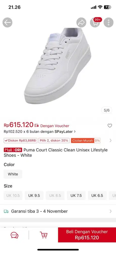 Sepatu PUMA ukuran 41