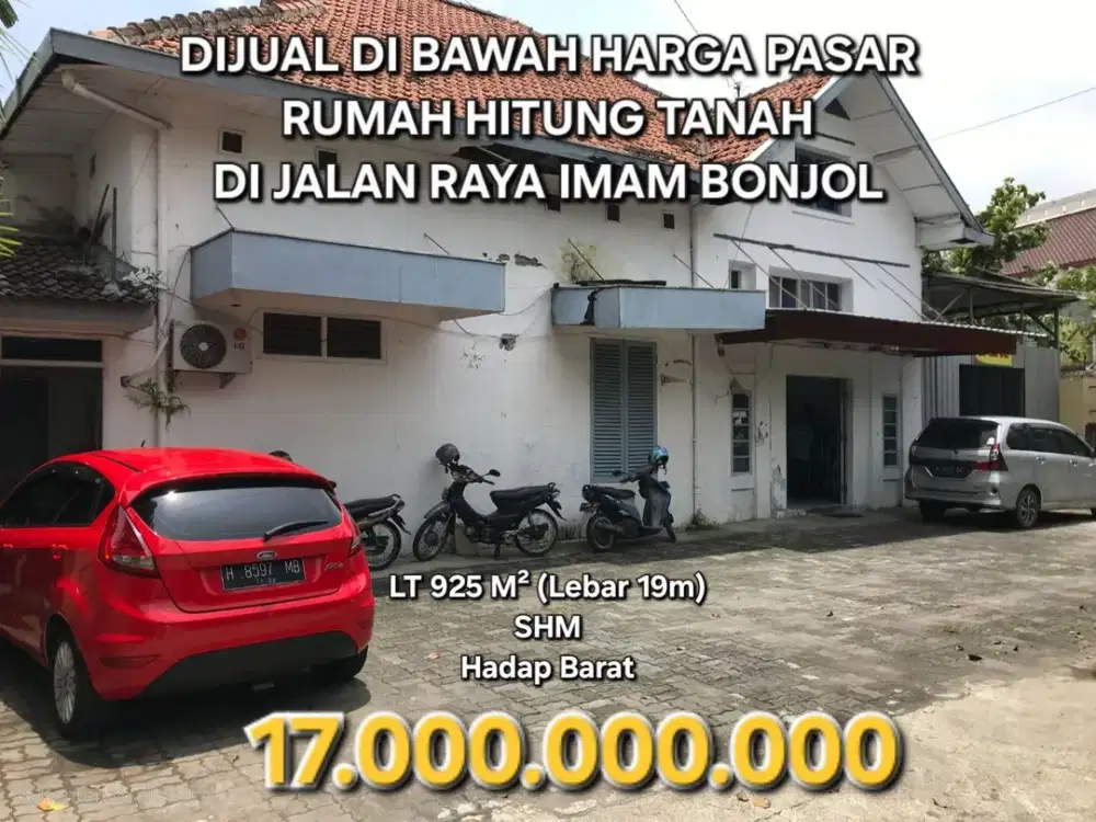 Dijual Cepat Rumah Murah Strategis Pinggir Jalan Raya Imam Bonjol