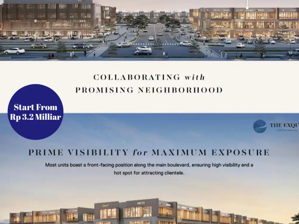 Ruko Bebas Gate Parkir Pertama di BSD Hadap Jalan Ruko Exquis BSD