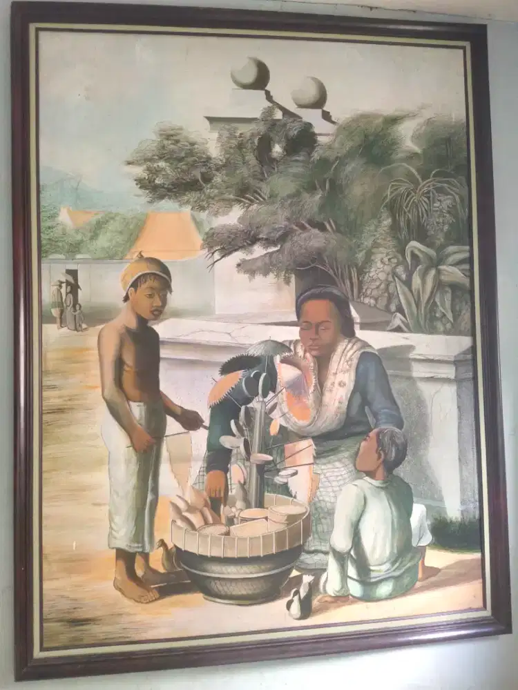 Lukisan antik kanvas