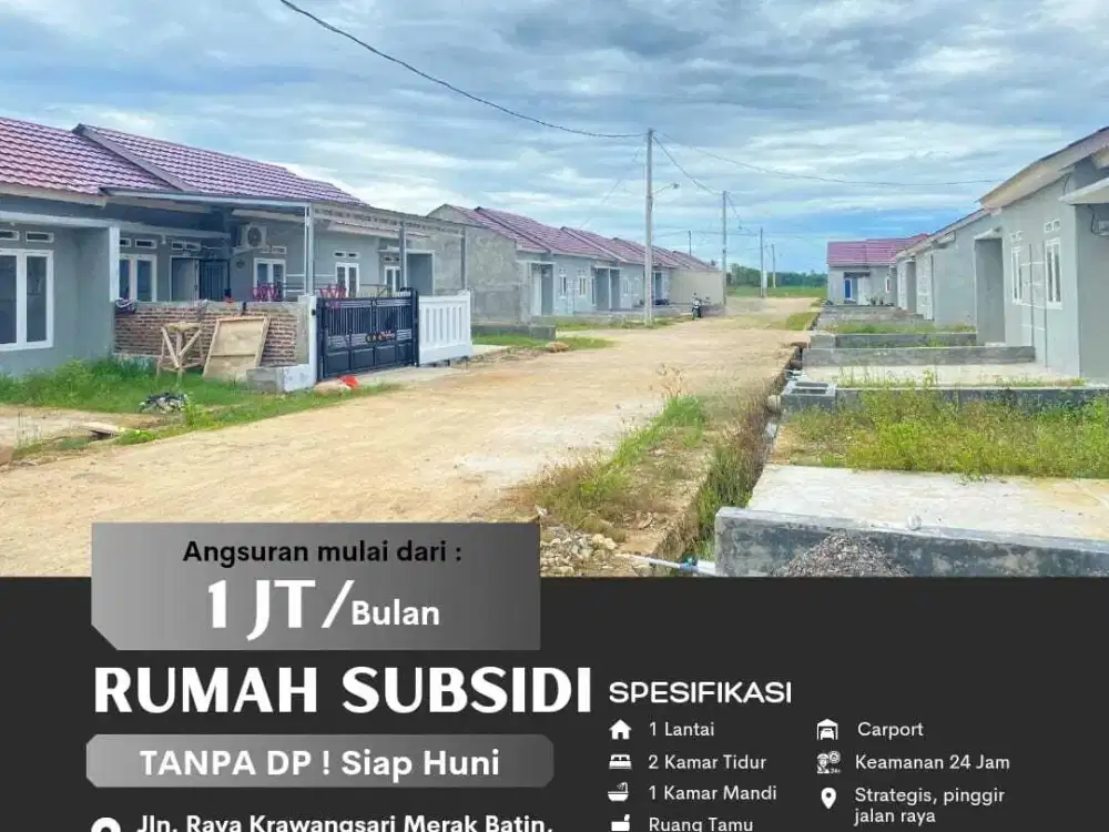 Rumah subsidi Natar Lampung Selatan dekat RS Medika