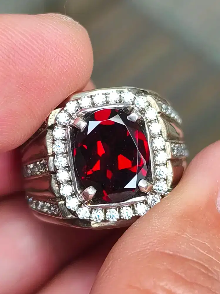 Cincin Batu garnet spessartite Namibia 3.75 crat ring perak memo MRI