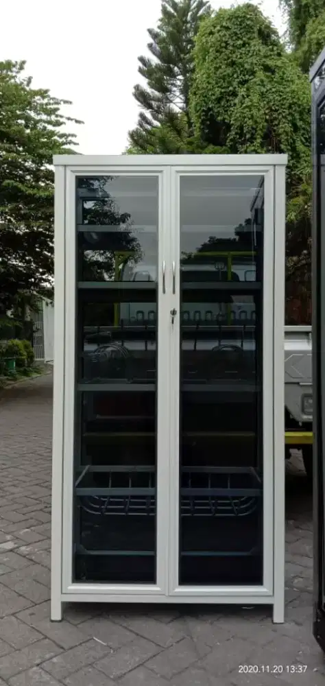 Rak piring 2pintu aluminium minimalis,anti rayap,anti jamur + FREE ONG