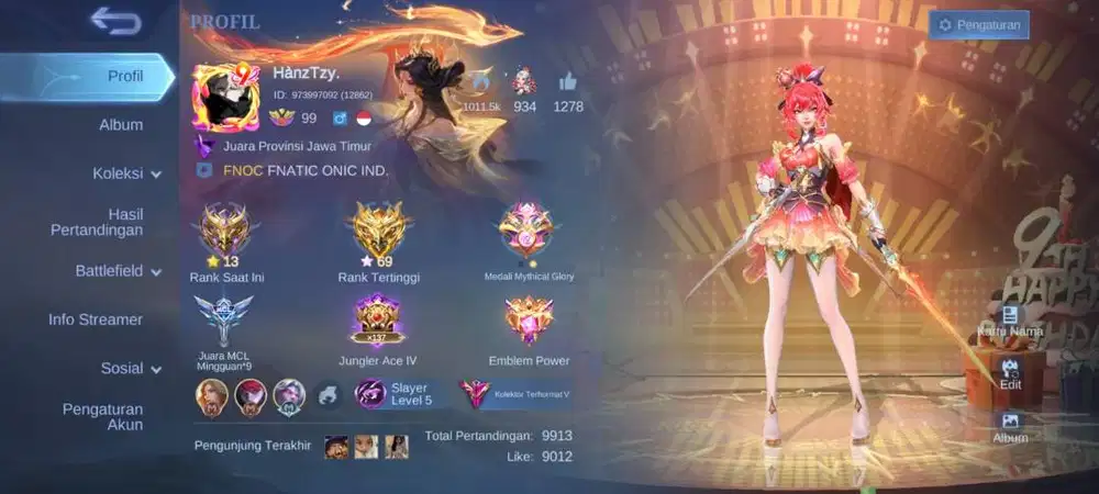 Jual Akun Mobile Legends COD