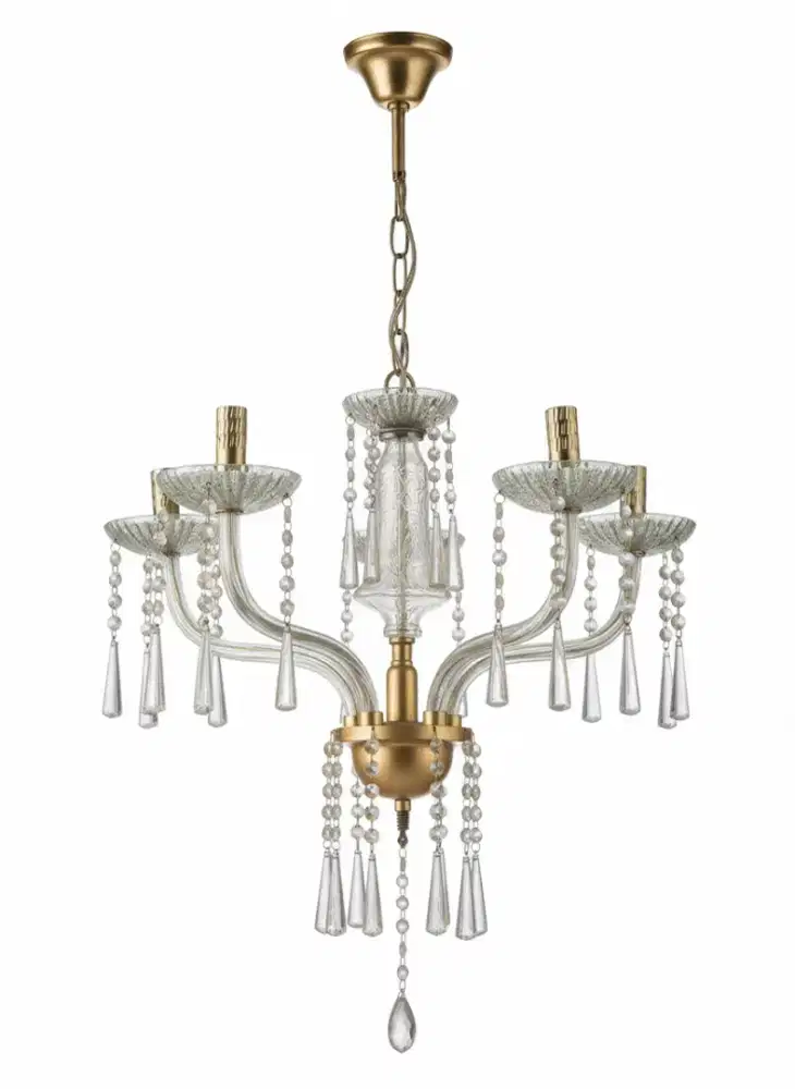 Lampu gantung kristal cabang 5