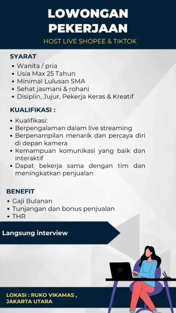 LOWONGAN HOST LIVE STREAMING