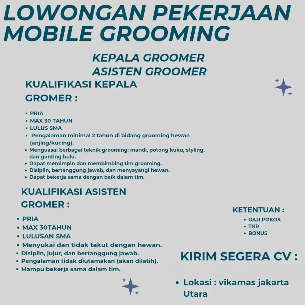 LOWONGAN MOBILE GROOMING
