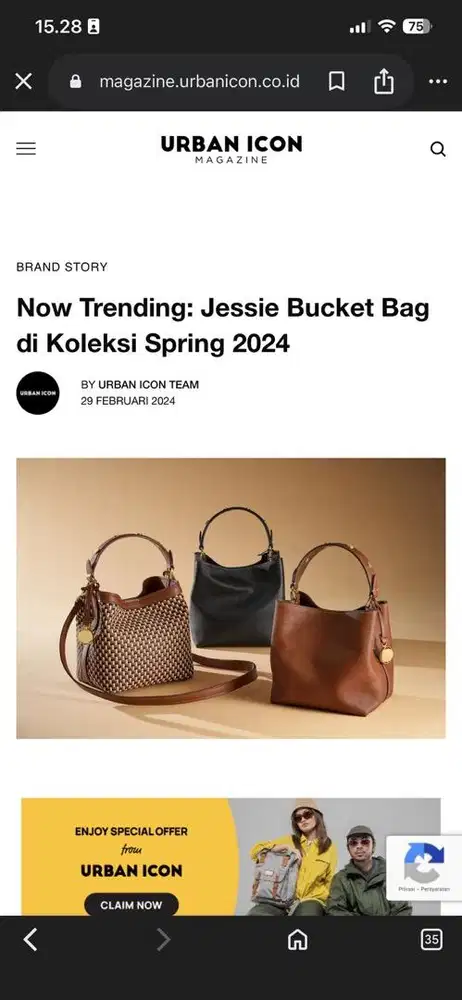 Preloved fossil jessie bucket