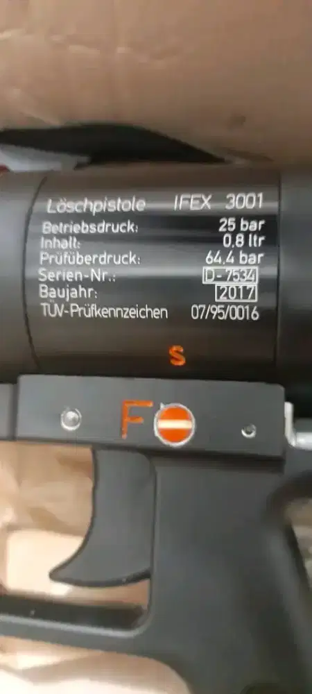 Ifex 3001 fire exthinguishing impluse gun