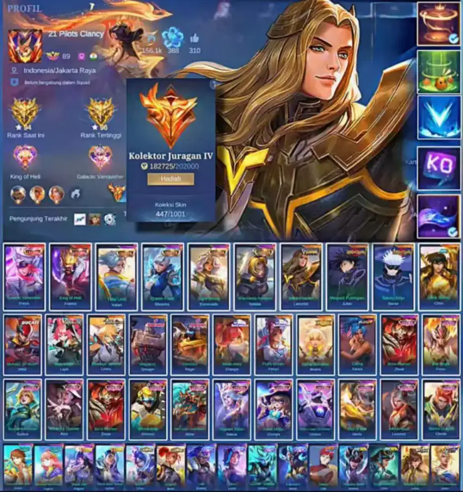 Jual akun ml sultan terlaris