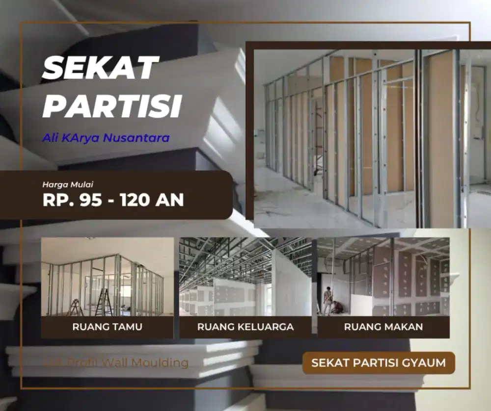 Jasa Sekat Partisi Gypsum Kantor