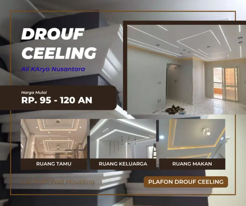 Bongkar Pasang Plafon Gypsum Plush Bahan