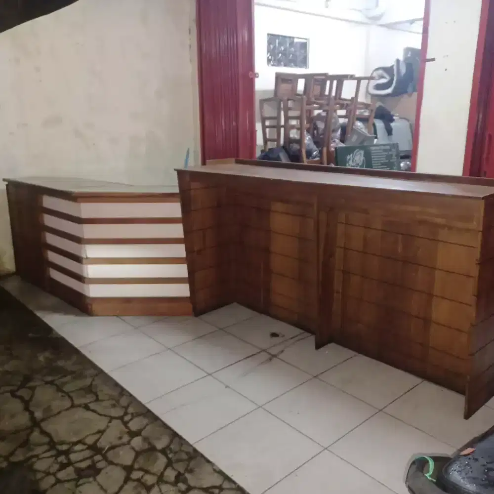 1 Seth meja bar bahan kayu jati