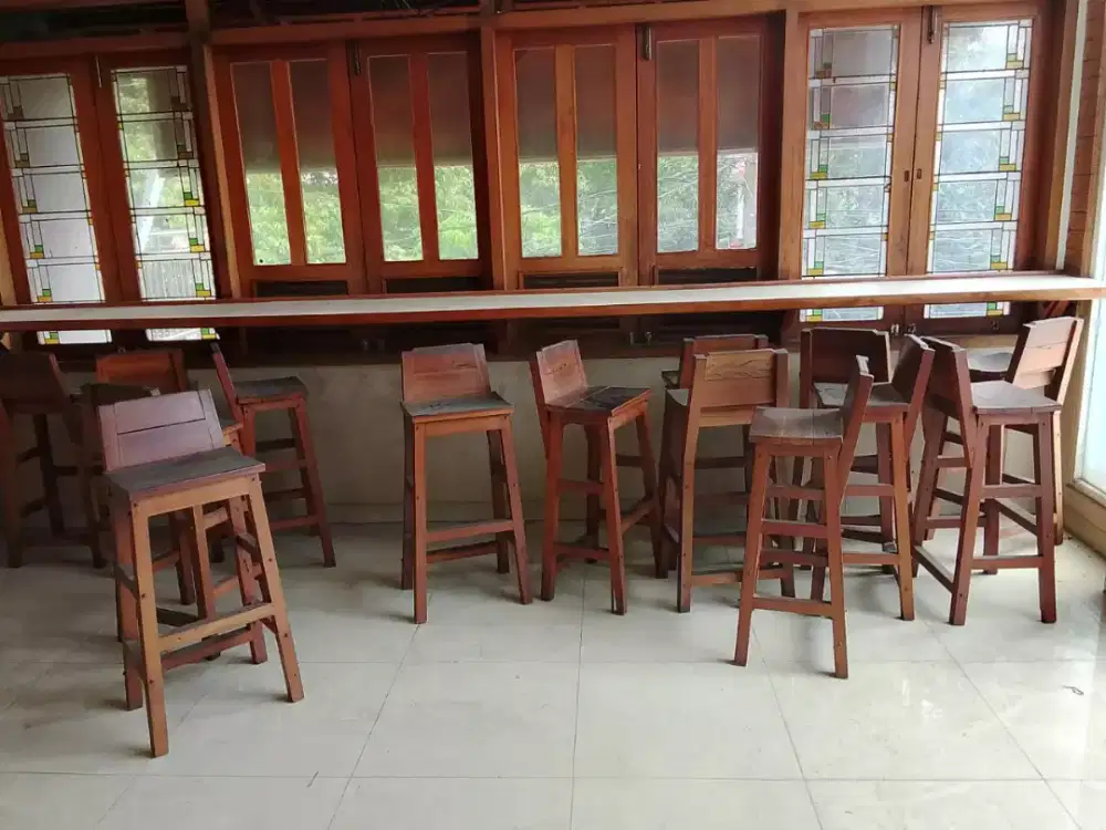 Kursi bar kayu x cafe