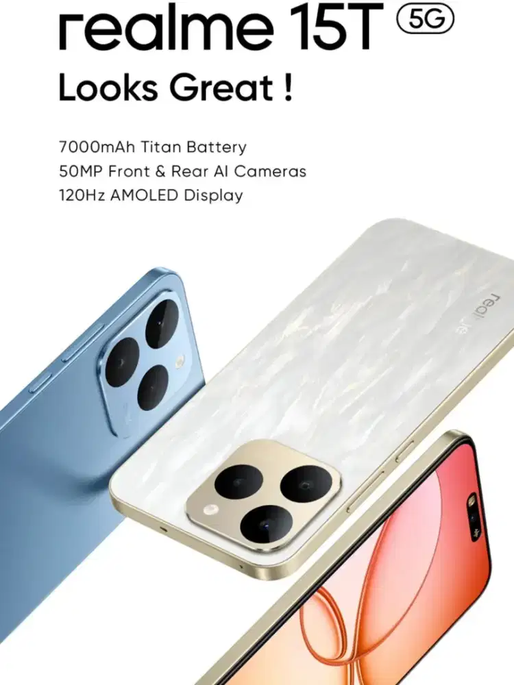 REALME 15T 5G tipis.baterai 7000mah.layar super amoled 120hz.NFC