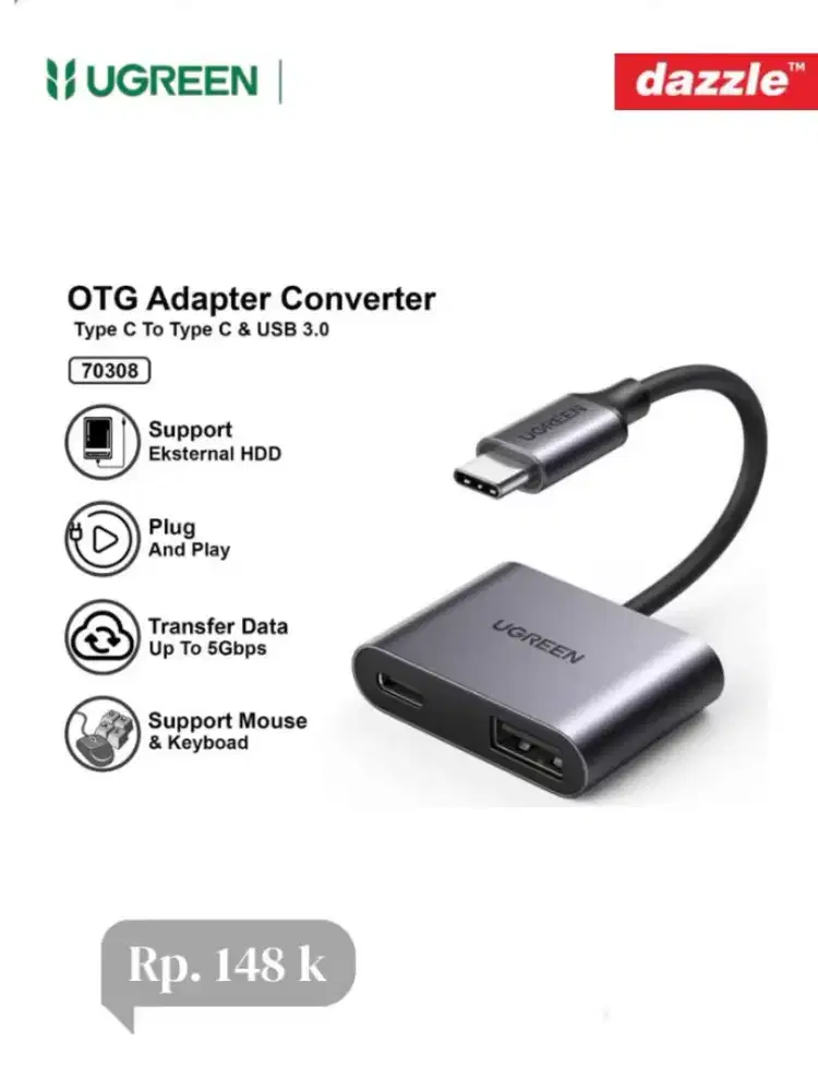 Ugreen Otg adapter type C to type C & USB A
