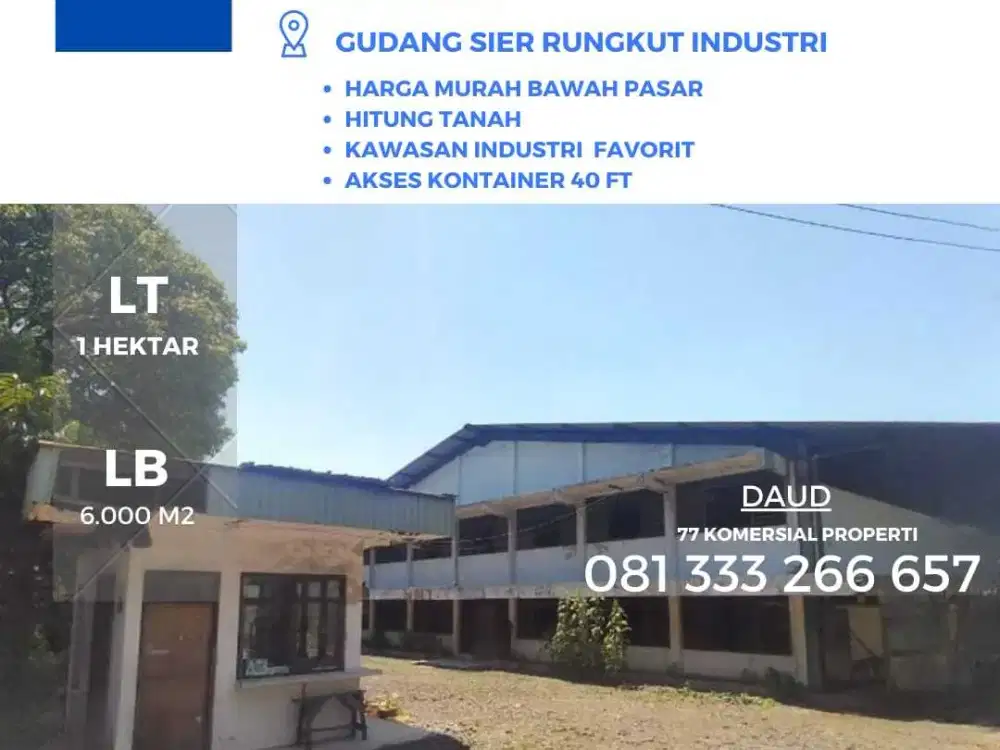 Sangat Murah BU Dijual Gudang Rungkut Industri Hitung Tanah 5 jtan/m