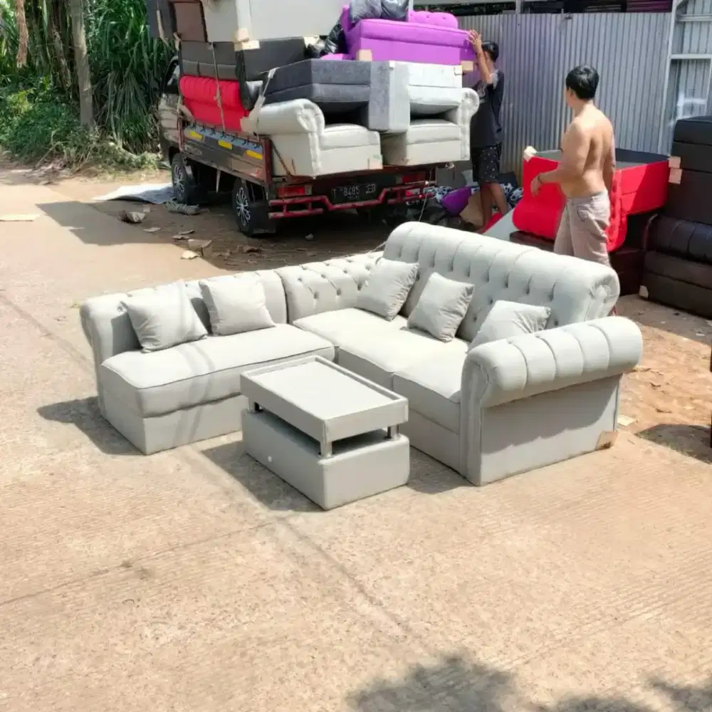 PROMO BESAR BESARAN SOFA L KANCING MURAH JABODETABEK (BISA COD)