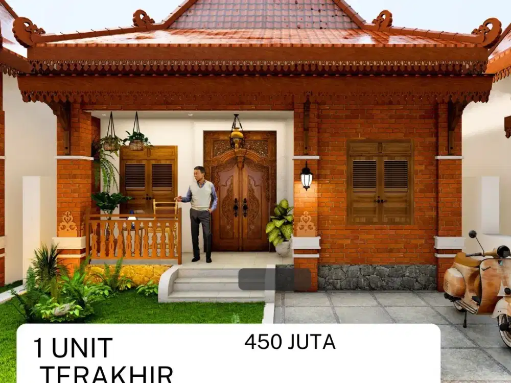 1 Unit Terakhir! Rumah Joglo Etnik 450 Juta di Sleman Timur