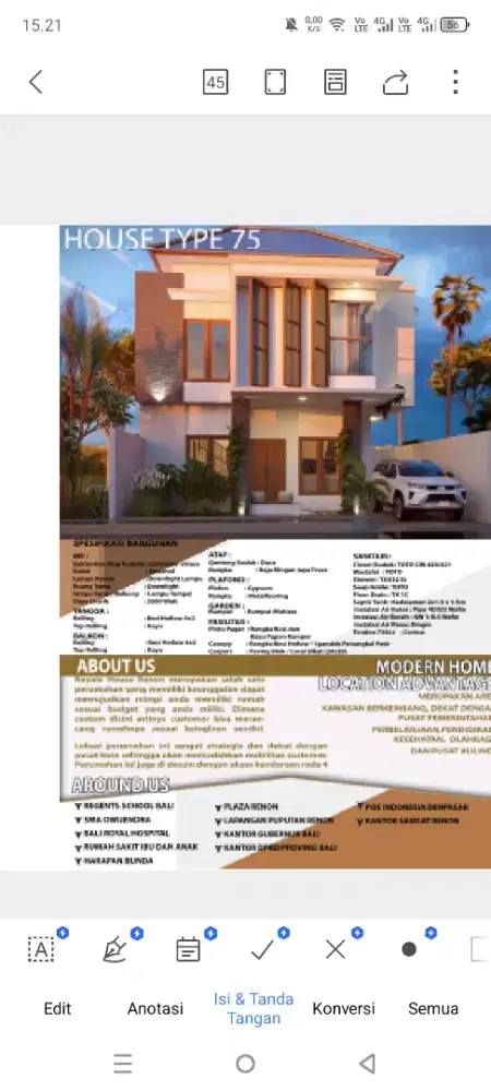 Dijual rumah baru lantai 2 di jln tukad citarum panjer dekat renon