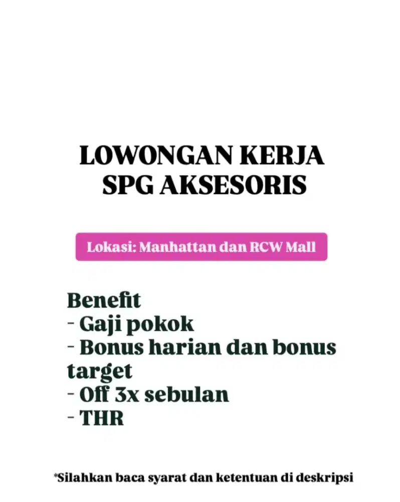 Loker SPG Aksesoris
