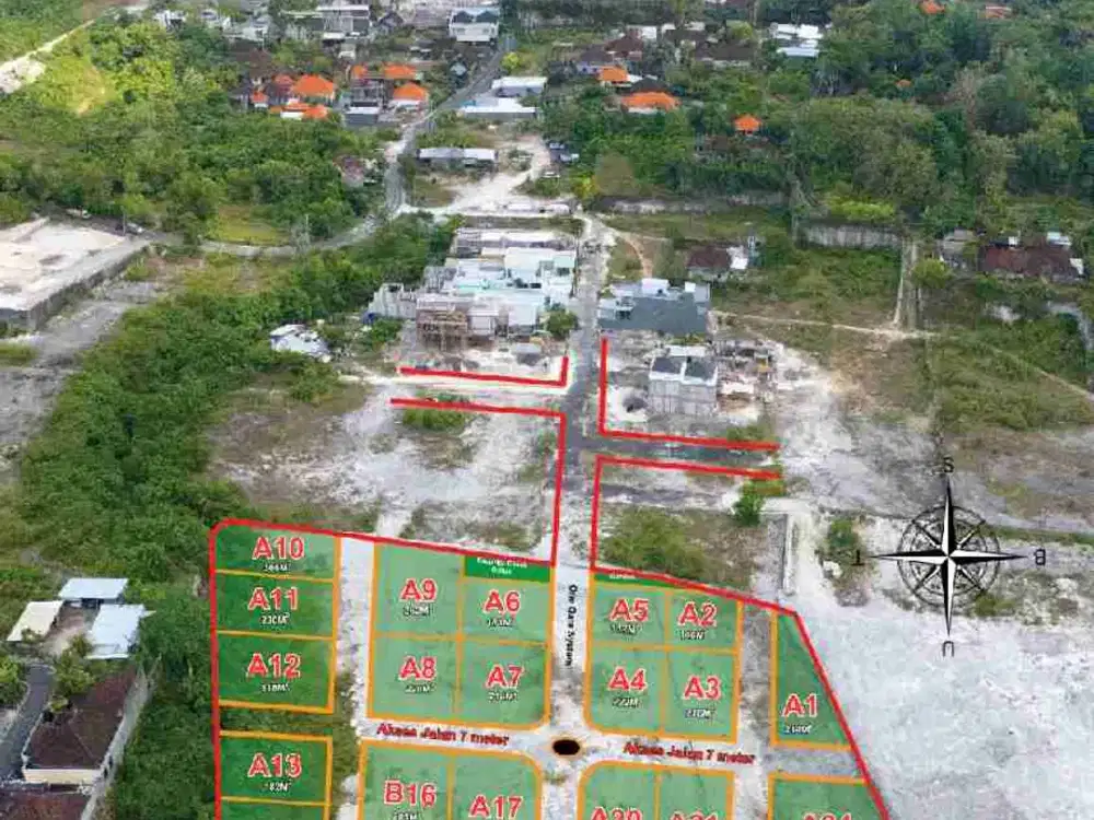 Jual Tanah Luas Mulai 2.2are/220m² Lokasi Jl Tukad Selata Ungasan area Strategis Investasi