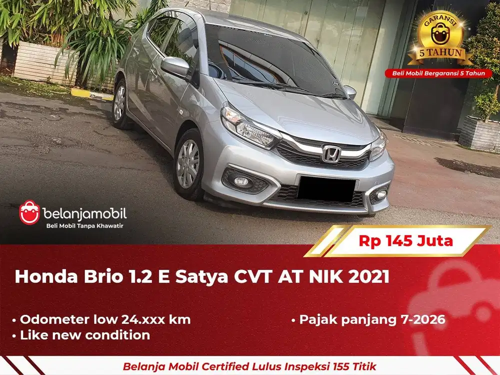 [ GARANSI 5TH ] Honda Brio 1.2 E Satya CVT AT 2021/2022