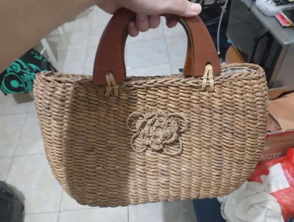 Tas rotan kayu tote
