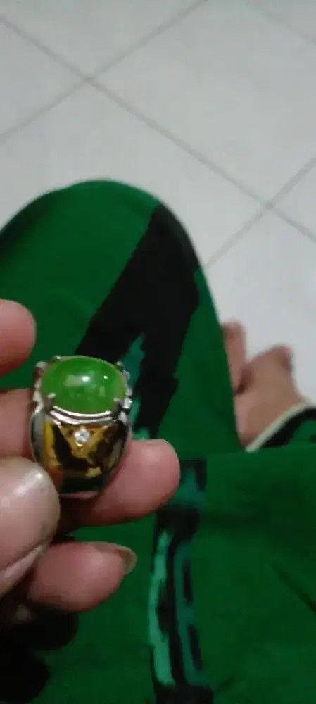 Batu cincin hijau botol ring 17